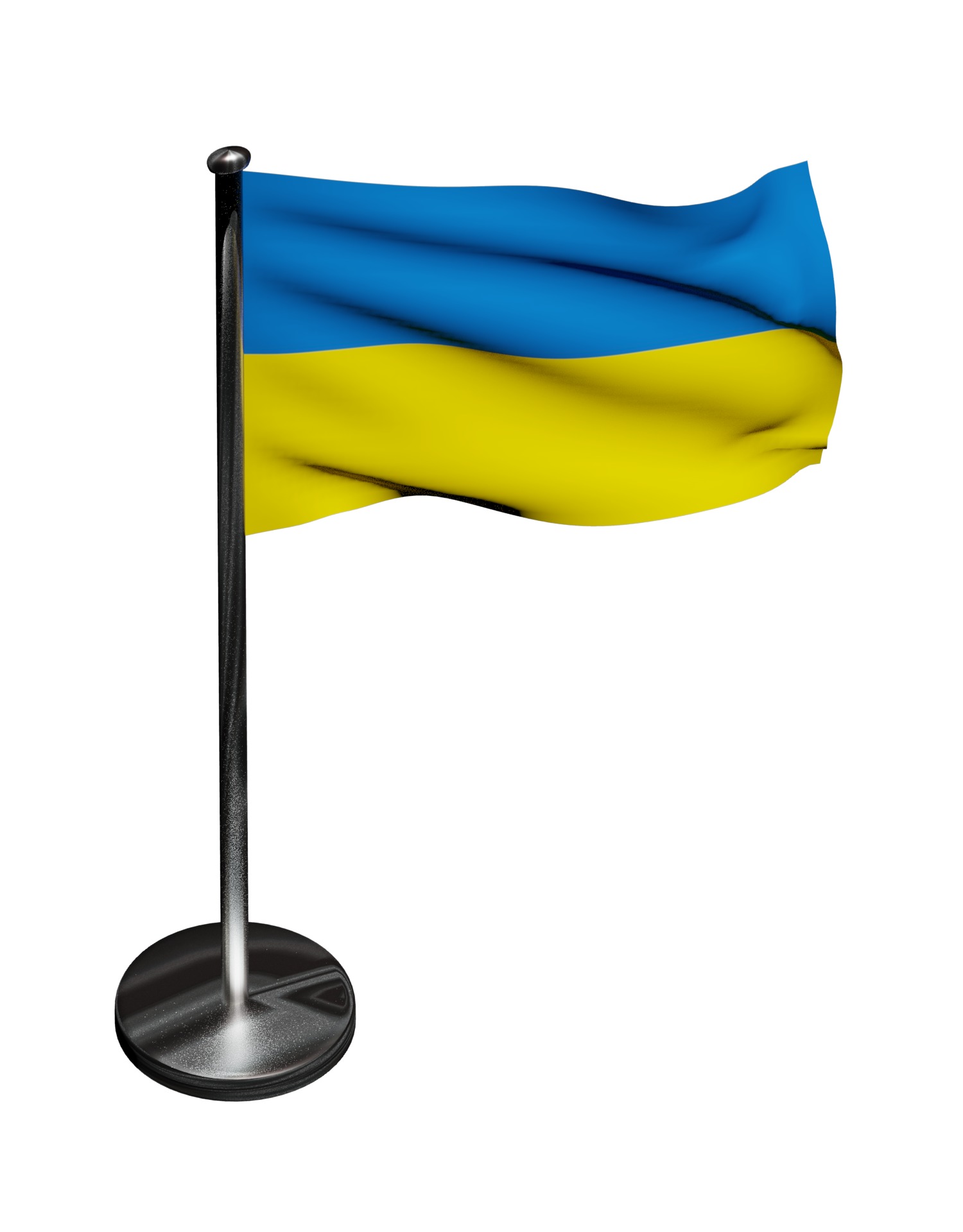 The national flag of Ukraine 3D model_7