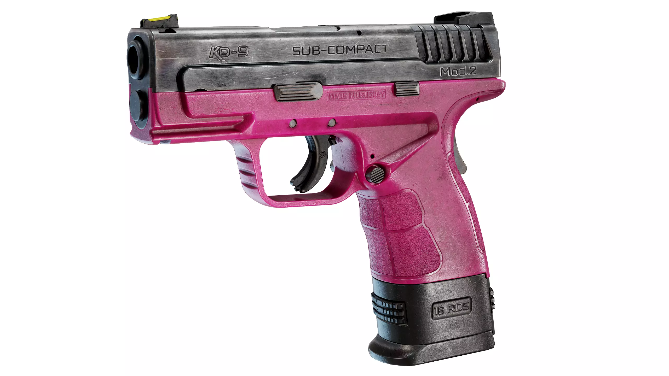 Hot Pink Pistol - Game Ready Low-poly 3D model