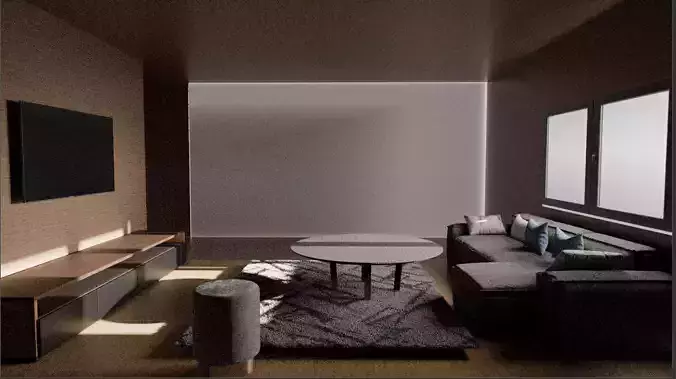 3d interior of hall room