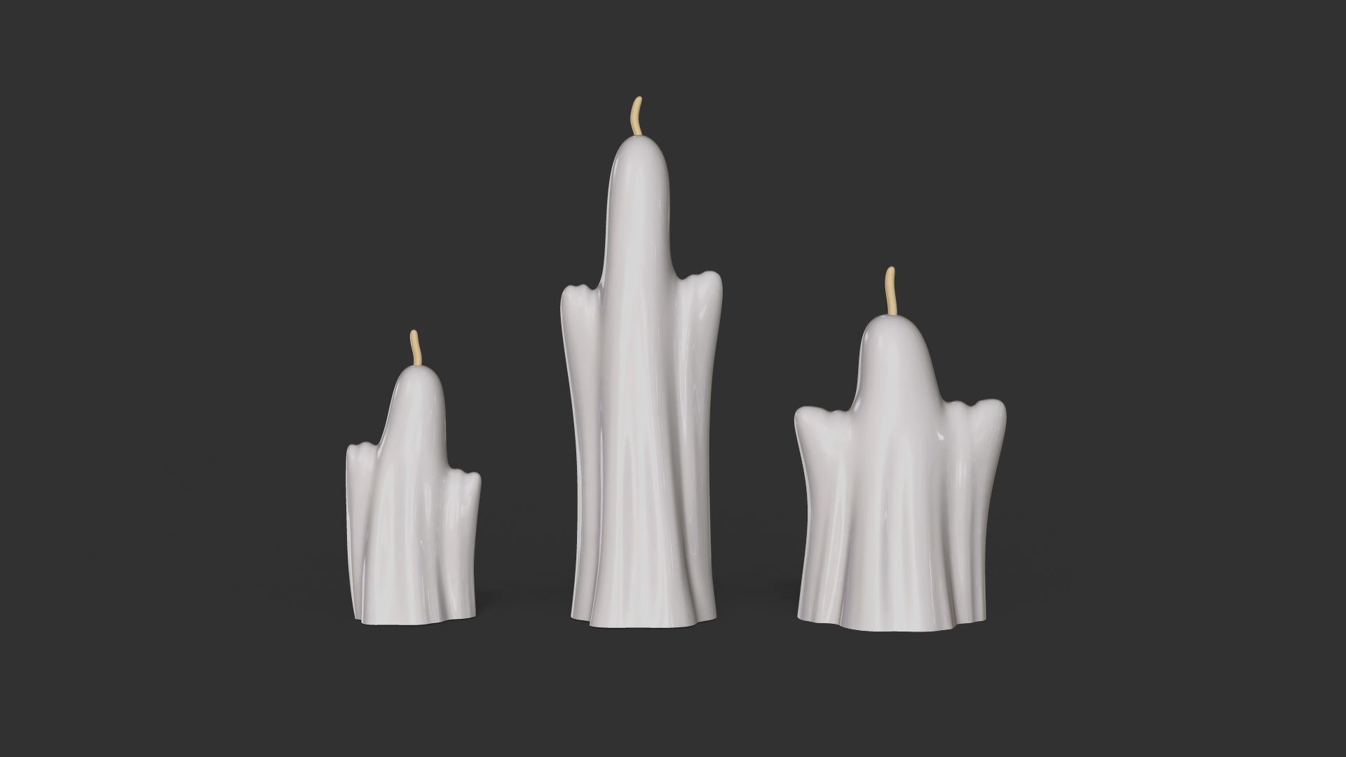 03 Ghosts Candle Molds - Halloween Craft Tool Molding 3D print model_12