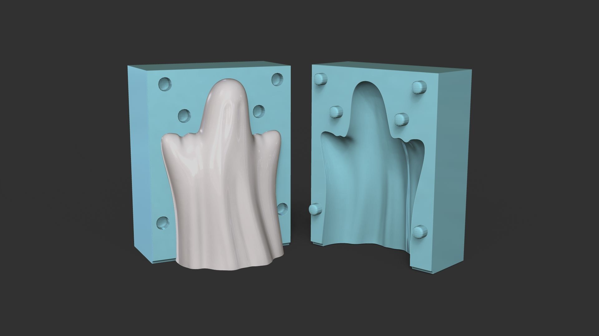 03 Ghosts Candle Molds - Halloween Craft Tool Molding 3D print model_18