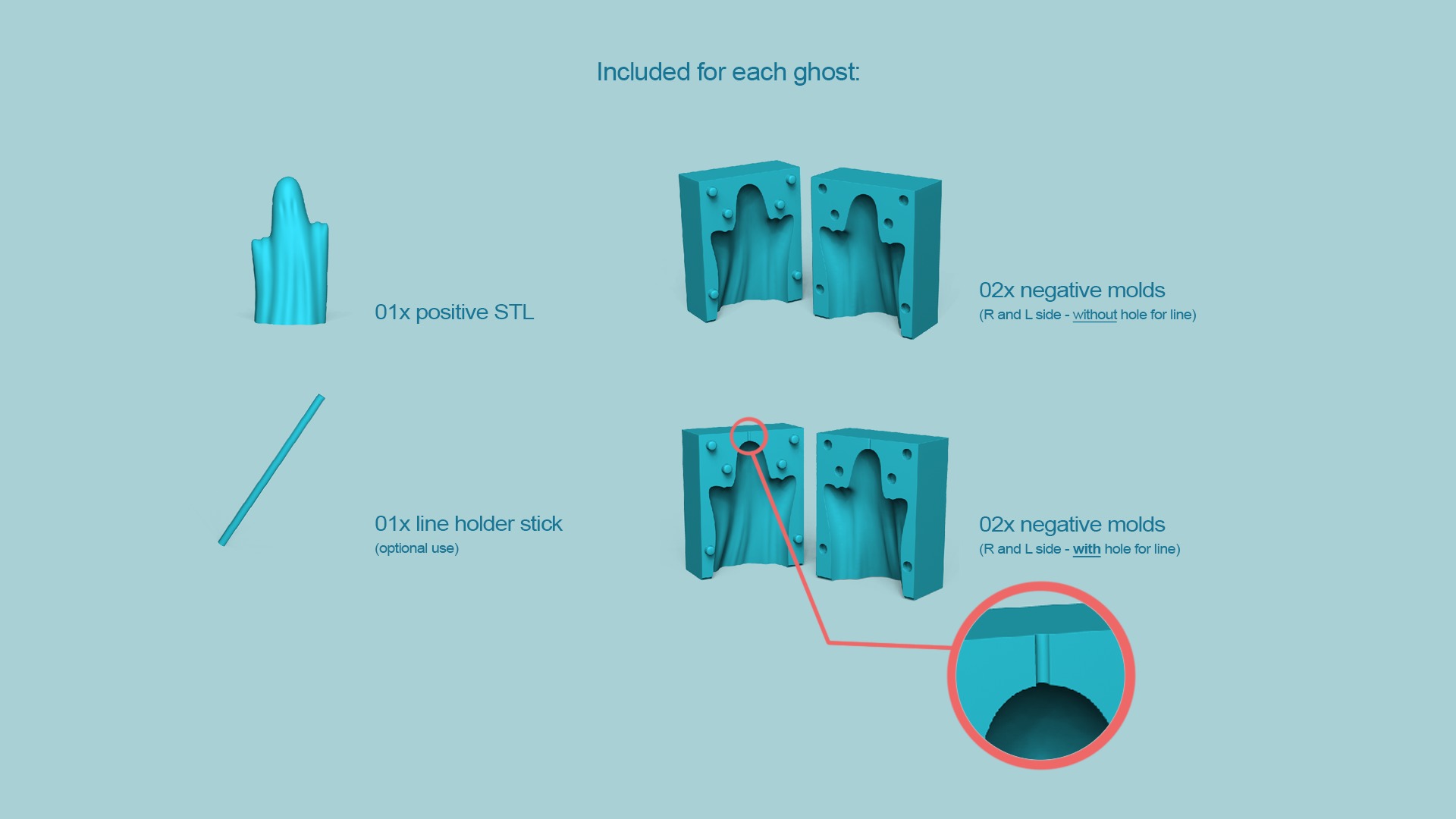 03 Ghosts Candle Molds - Halloween Craft Tool Molding 3D print model_6