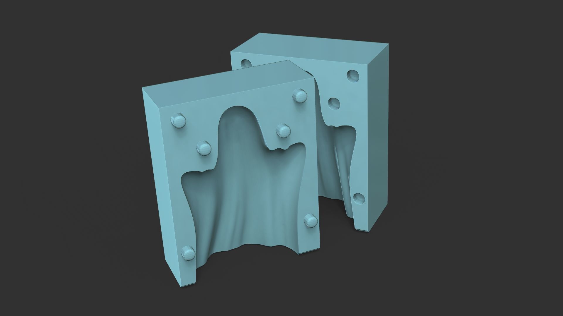 03 Ghosts Candle Molds - Halloween Craft Tool Molding 3D print model_3