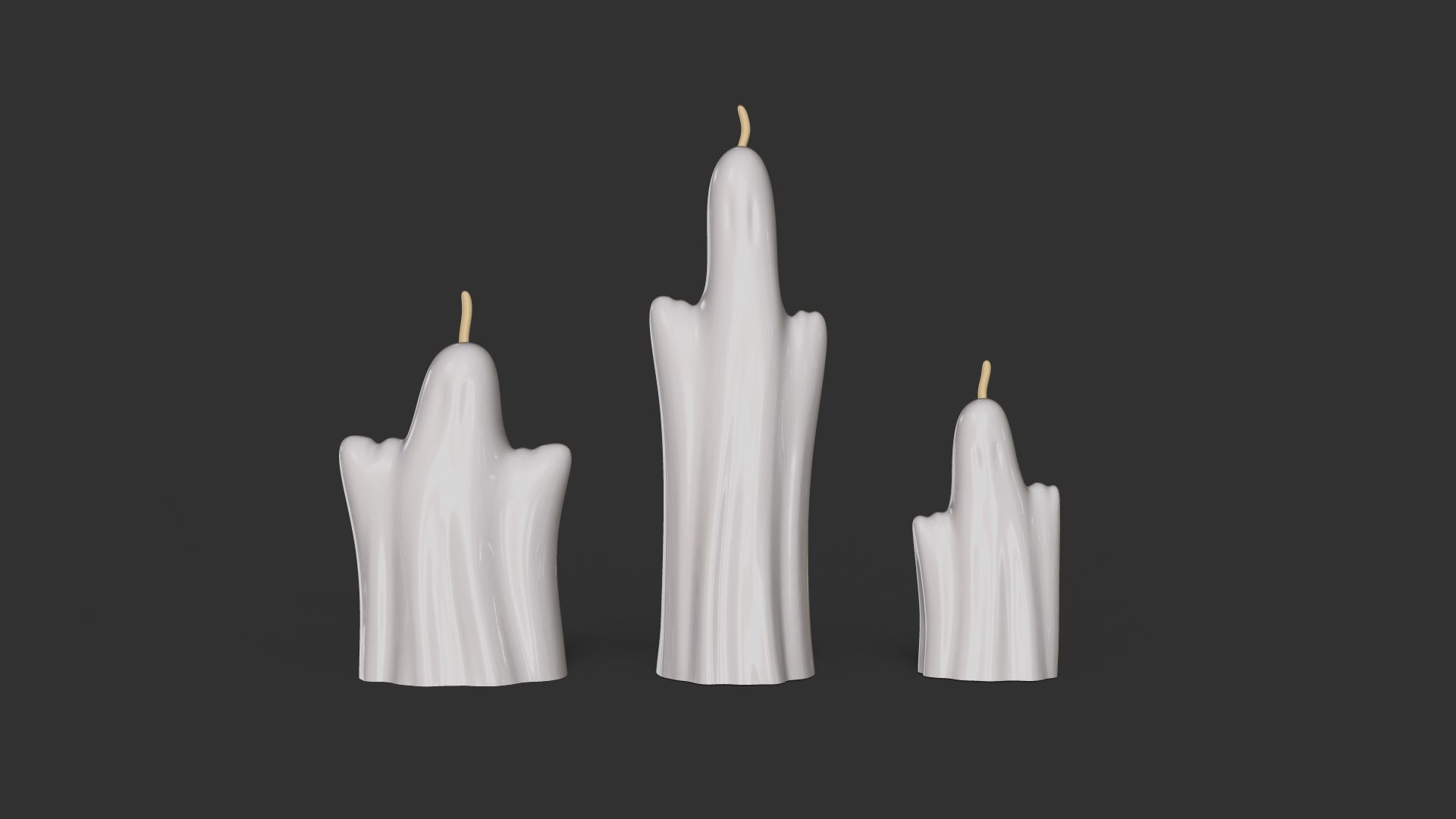 03 Ghosts Candle Molds - Halloween Craft Tool Molding 3D print model_1