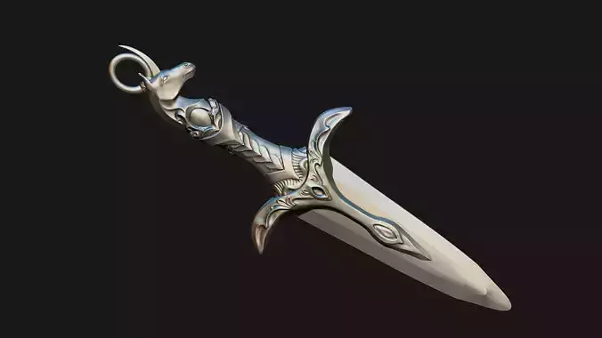 Unicorn-head Blade Pendant 3D print model