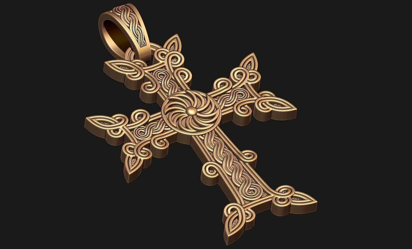 ARMENIAN CROSS KHACHKAR Printable Model 3D print model_7