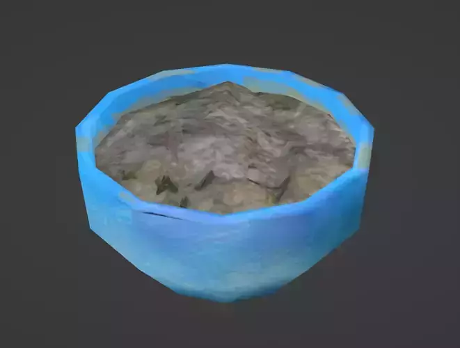 Stylized Low Poly rice bowl