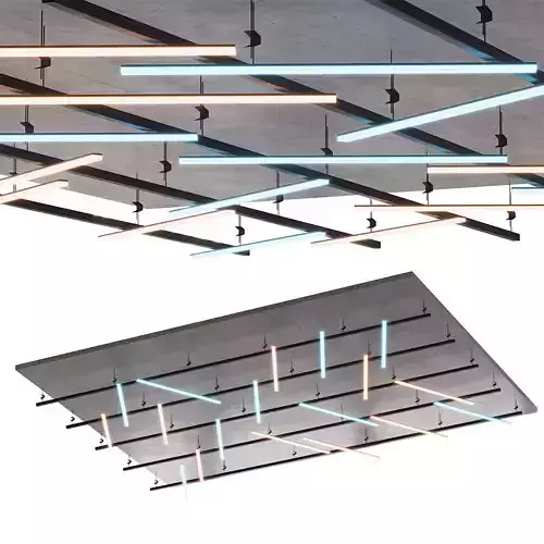 Metal frame suspended ceiling with lighting 60 