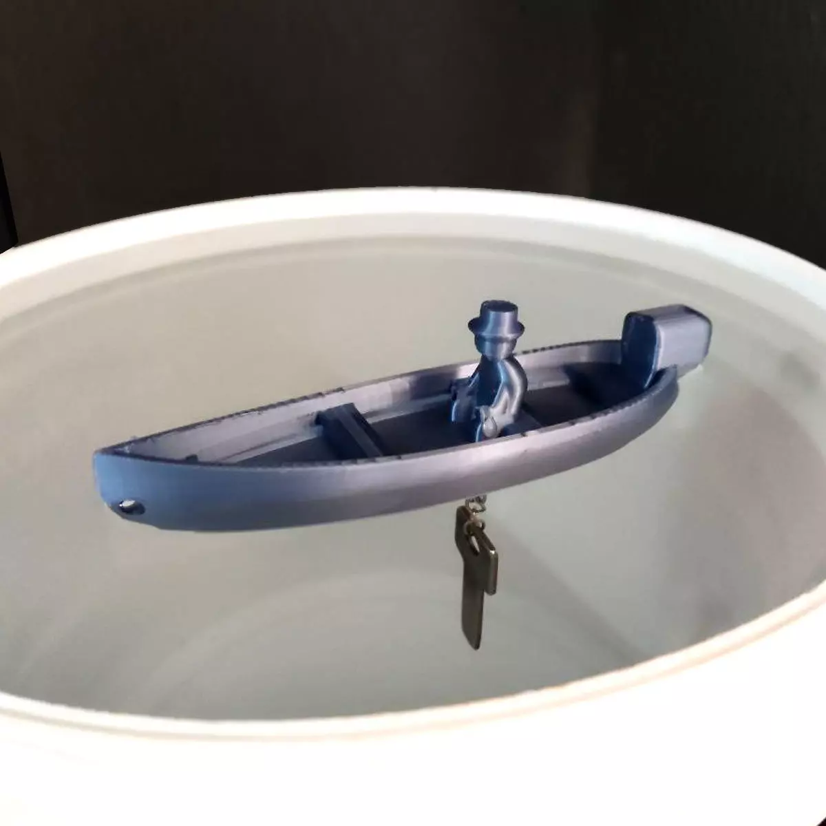 Fisherman Keychain Floating Boat - Key Saver 3D print model_0