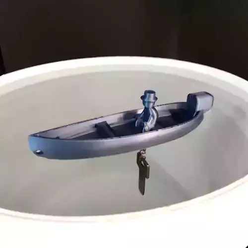 Fisherman Keychain Floating Boat - Key Saver 3D print model