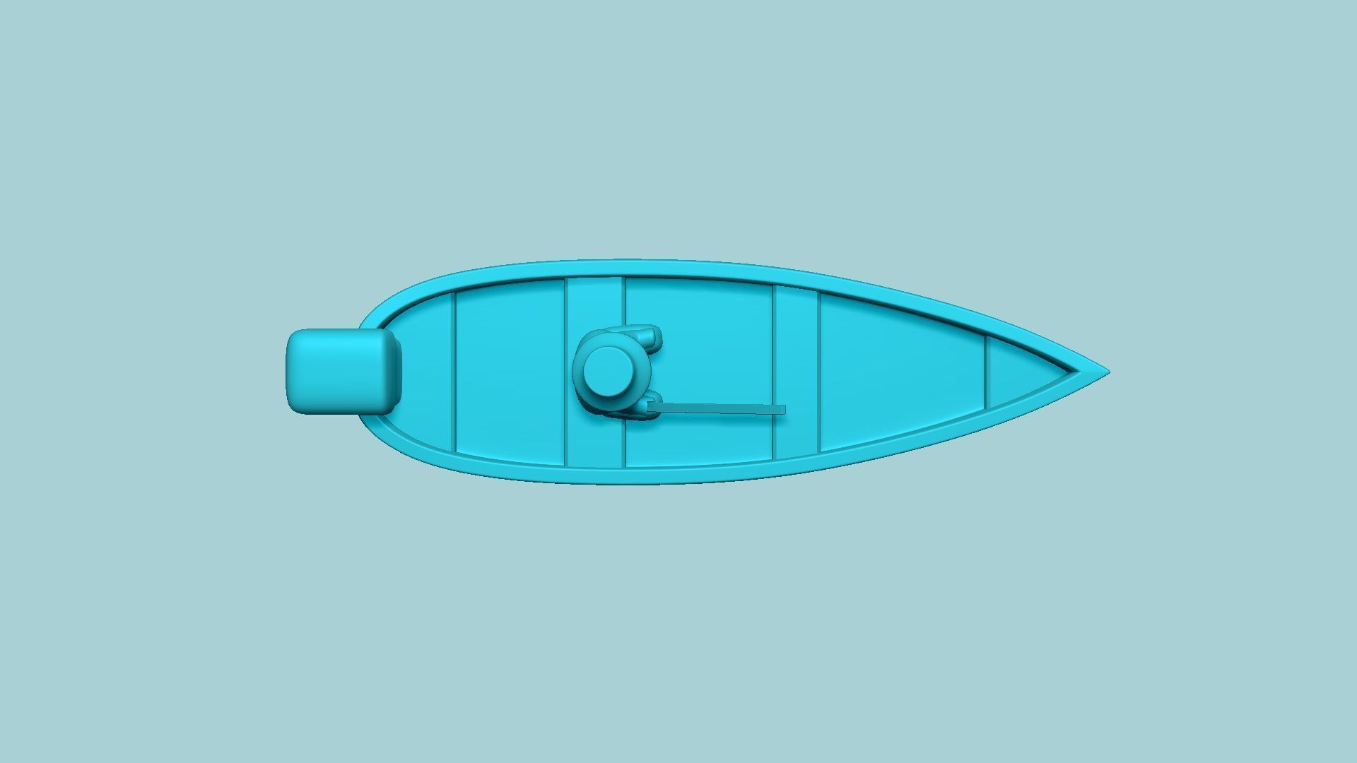 Fisherman Keychain Floating Boat - Key Saver 3D print model_8