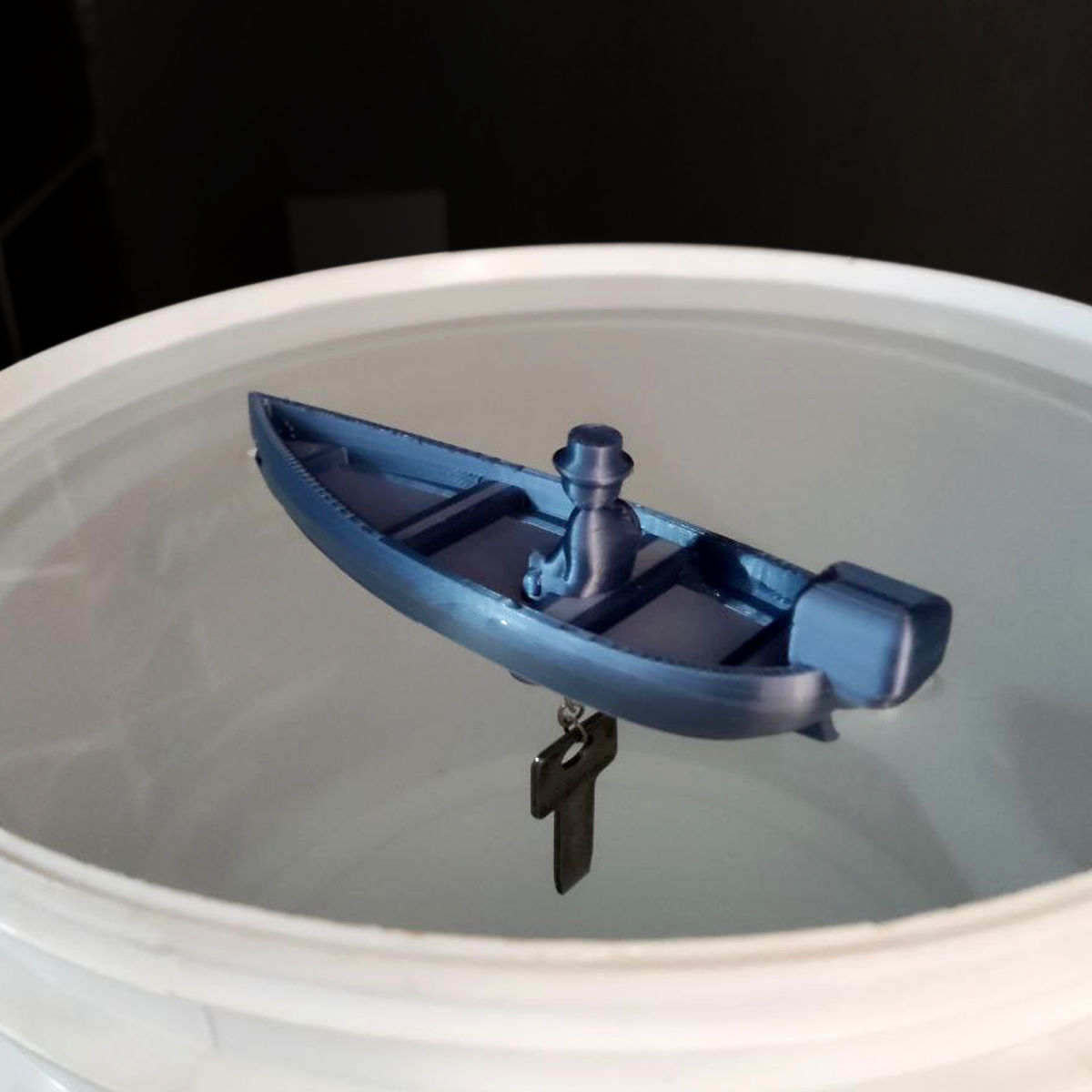 Fisherman Keychain Floating Boat - Key Saver 3D print model_1