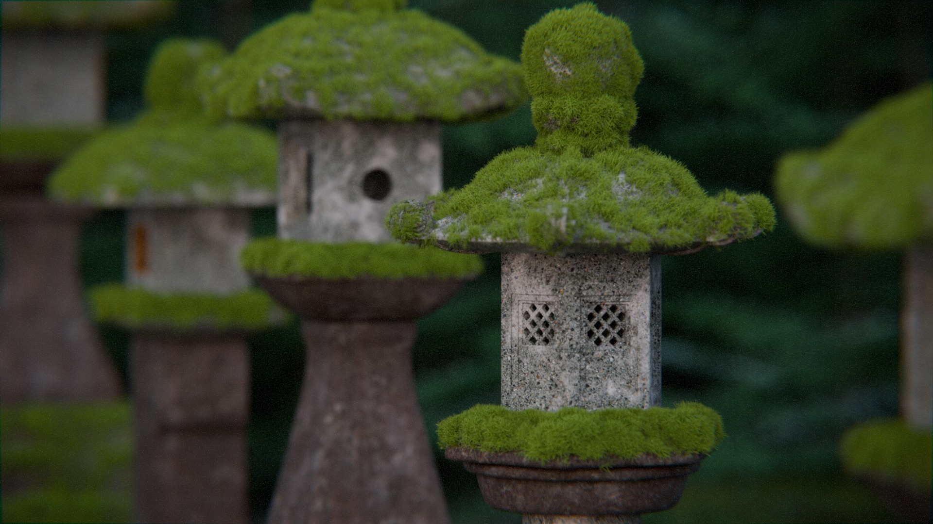 Japanese Lanterns 3d Scene 3D model_16
