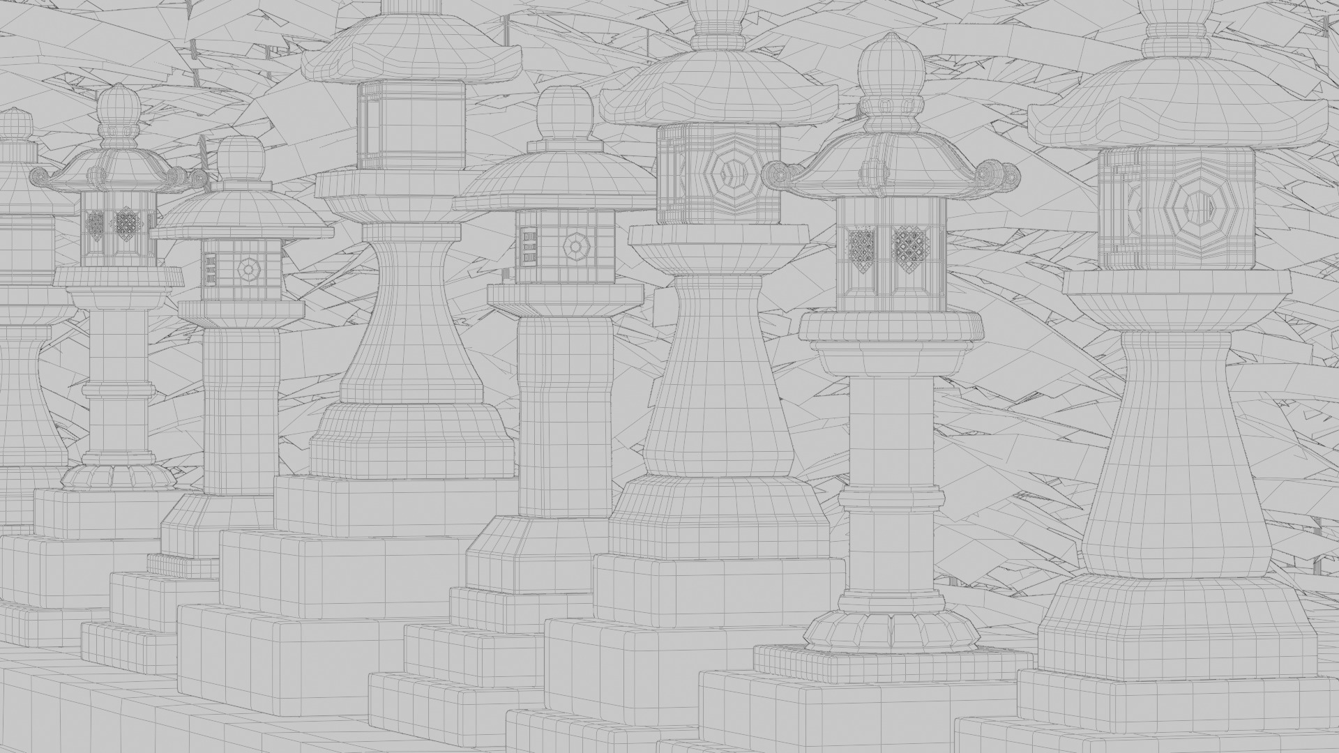 Japanese Lanterns 3d Scene 3D model_18