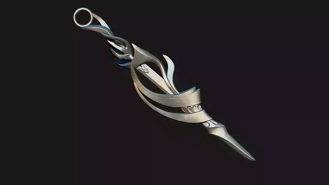 Swirly Sword Pendant 3D print model