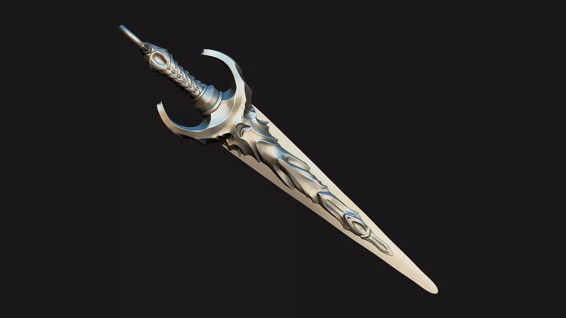 Ornate Sword Pendant 3D print model_0