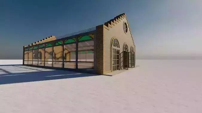 Glass building-Commercial building-building classic 3D model
