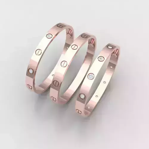 Cartier Love Bracelets 18-Piece 3D STL Model Set Luxury Jewelry 3D print model