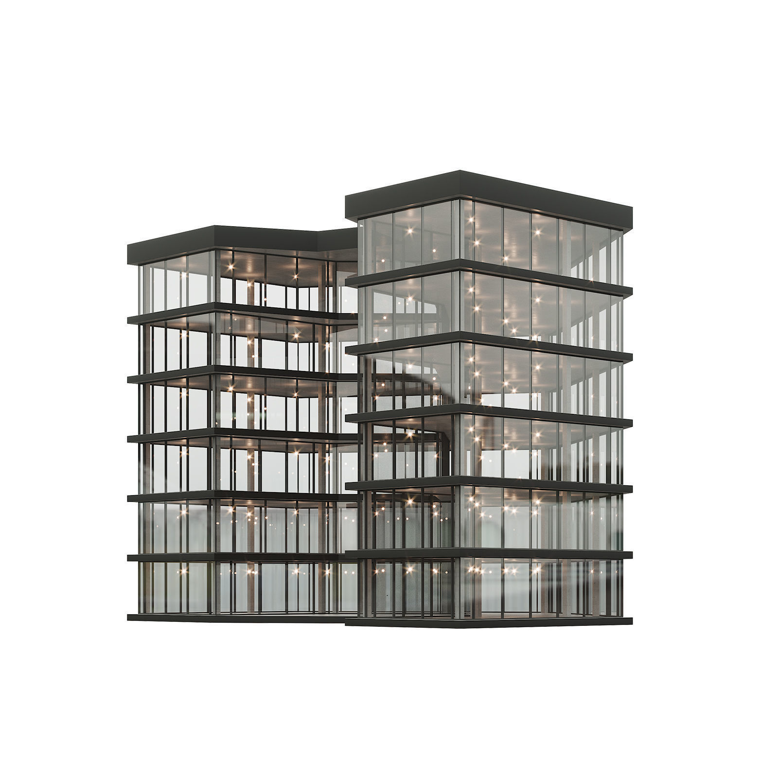 Office house building 5 3D model_4