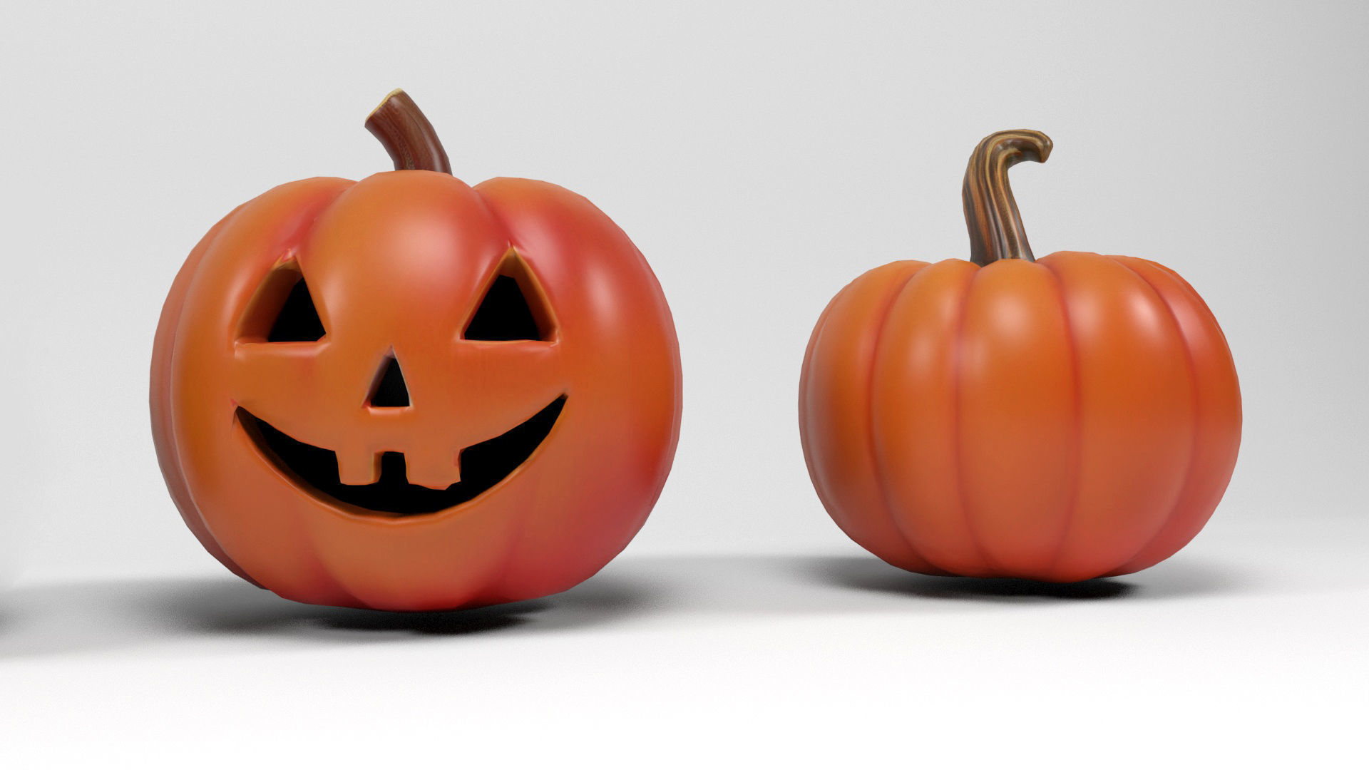 Halloween Pumpkins Low-poly 3D model_8