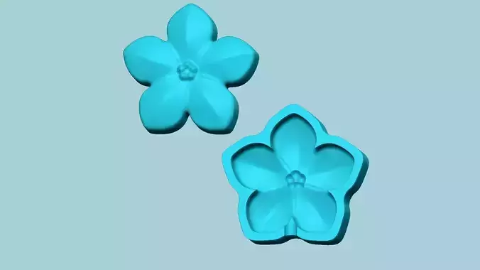 Forget-me-Not Flower Mold - Artificial EVA Molding 3D print model