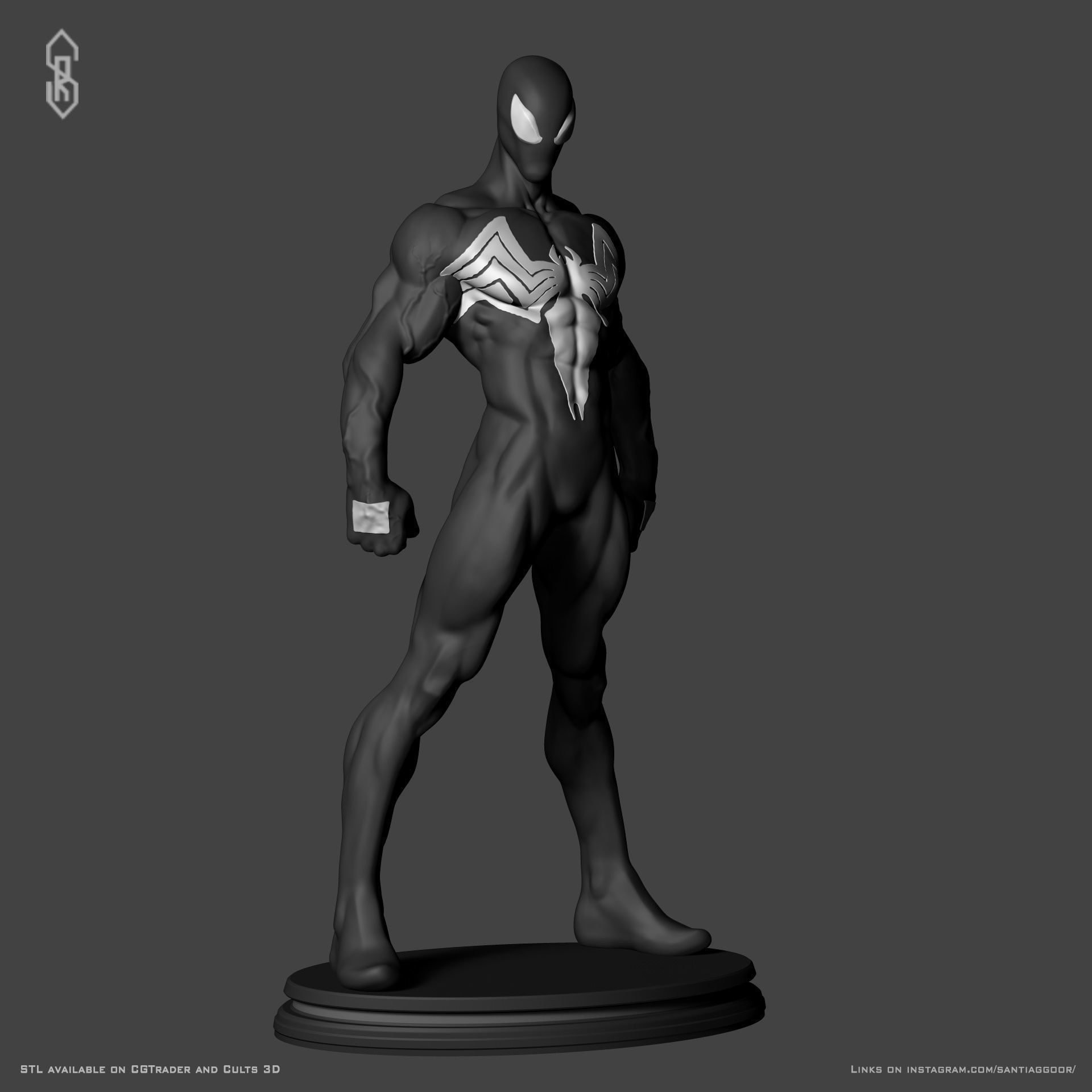 Spider-Man in the symbiote suit 3D print model_8
