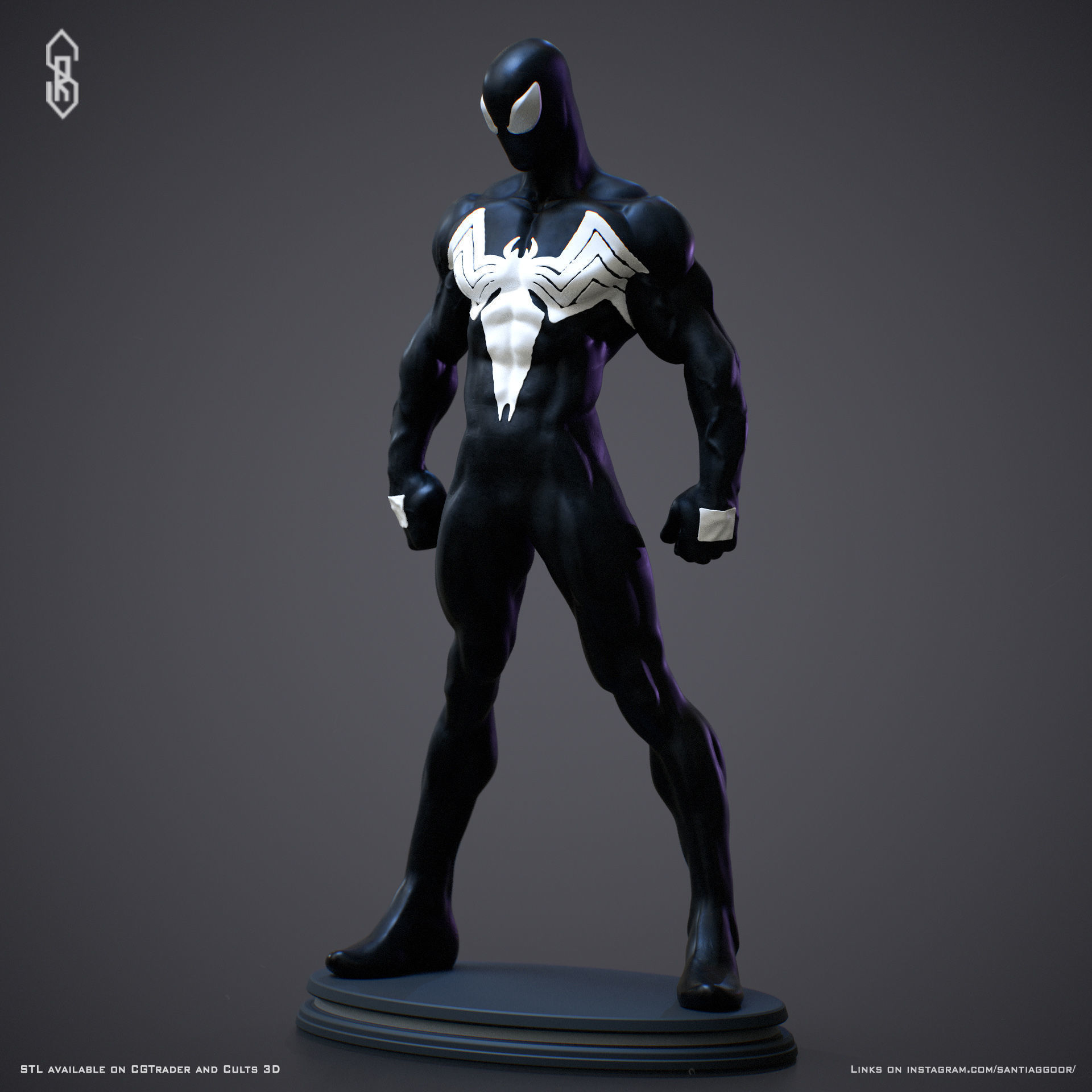 Spider-Man in the symbiote suit 3D print model_4