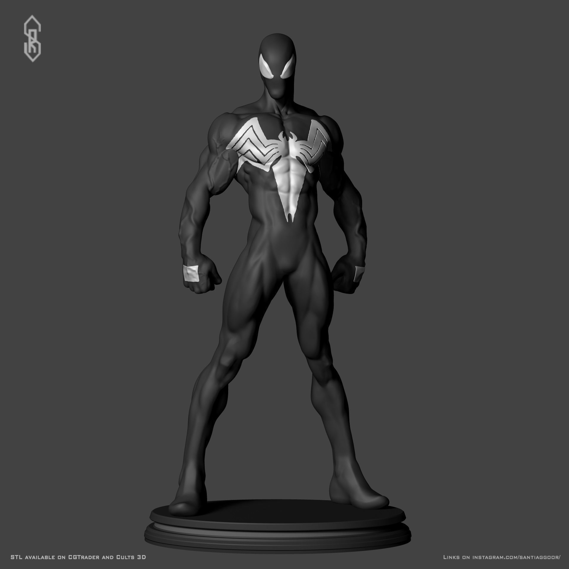 Spider-Man in the symbiote suit 3D print model_7