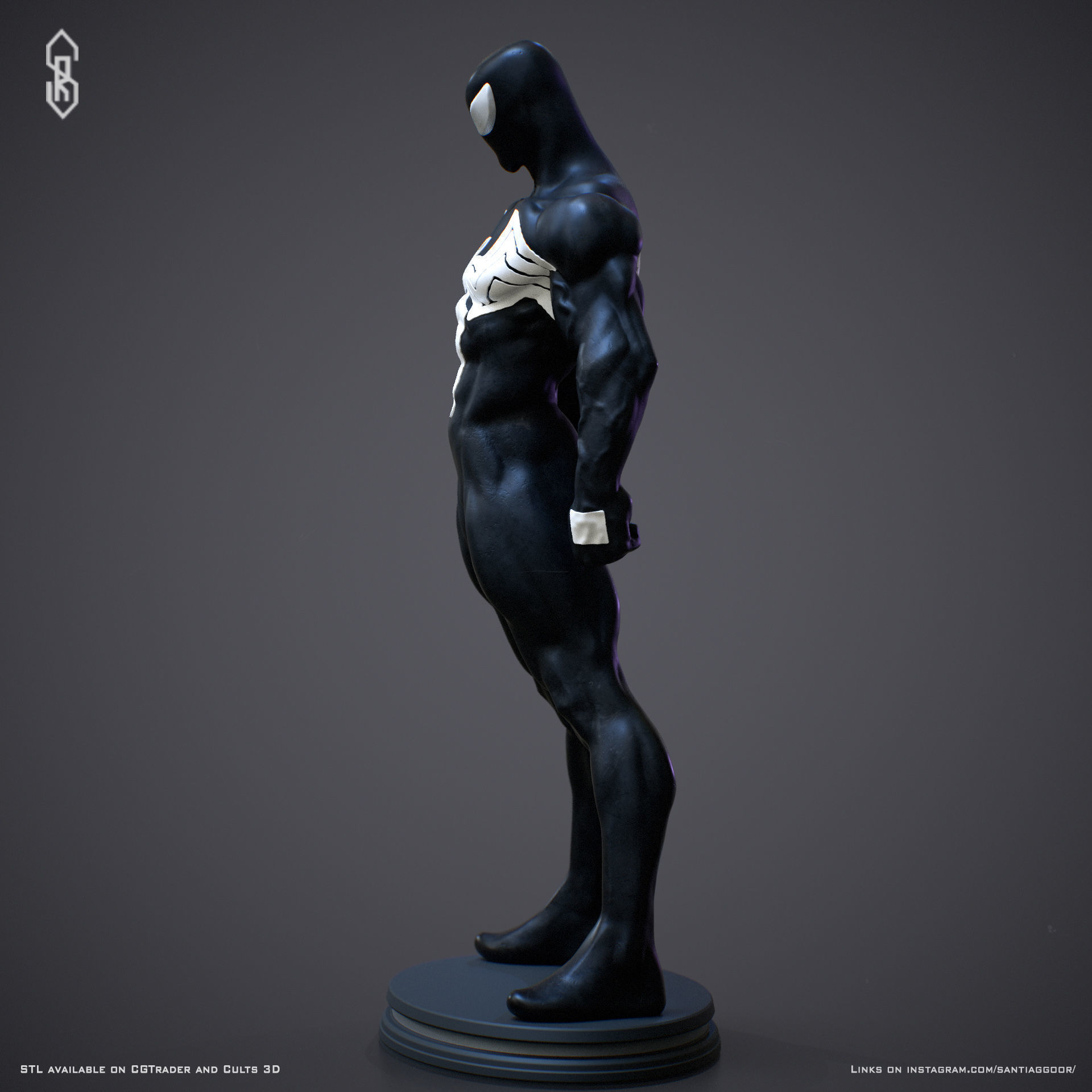 Spider-Man in the symbiote suit 3D print model_3