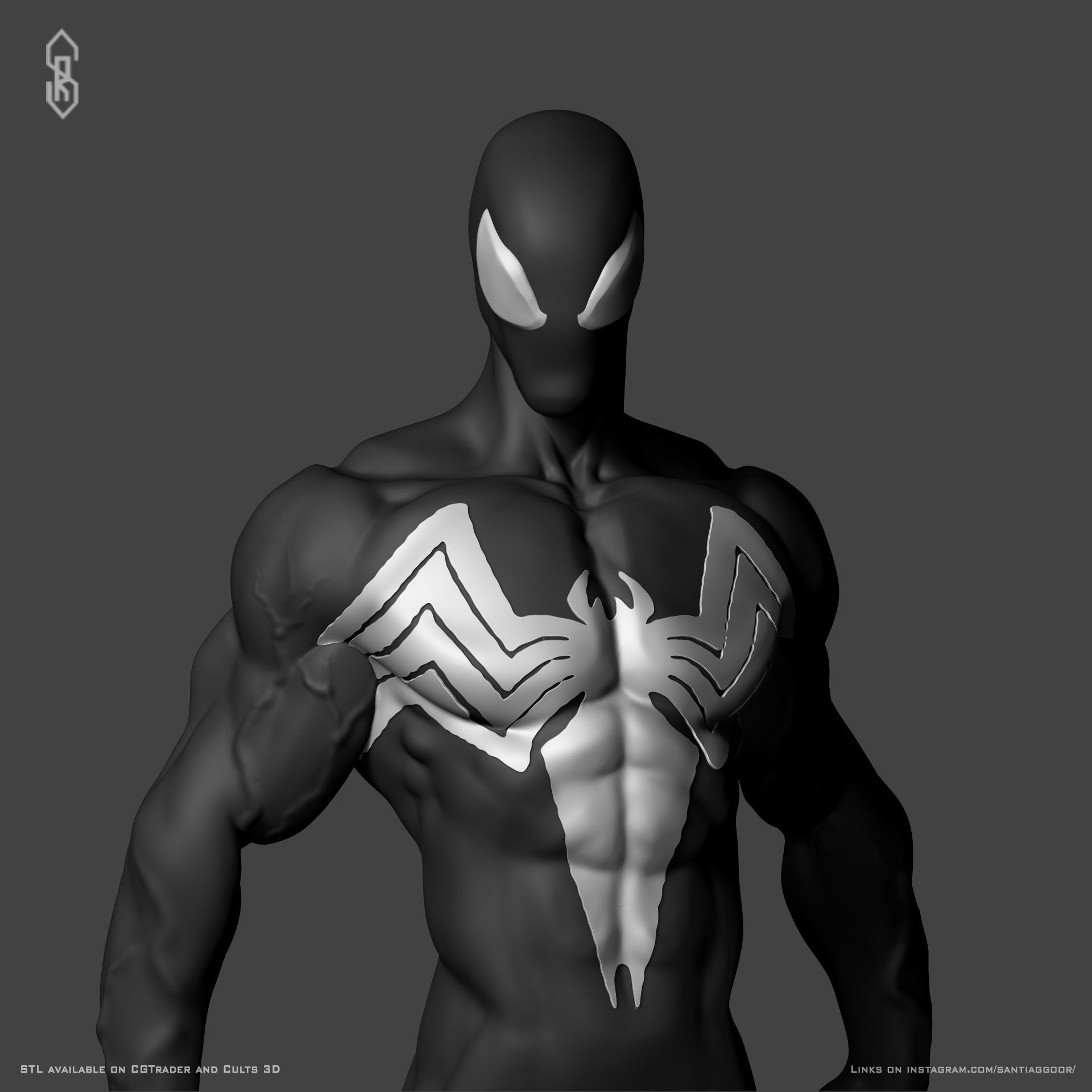 Spider-Man in the symbiote suit 3D print model_6