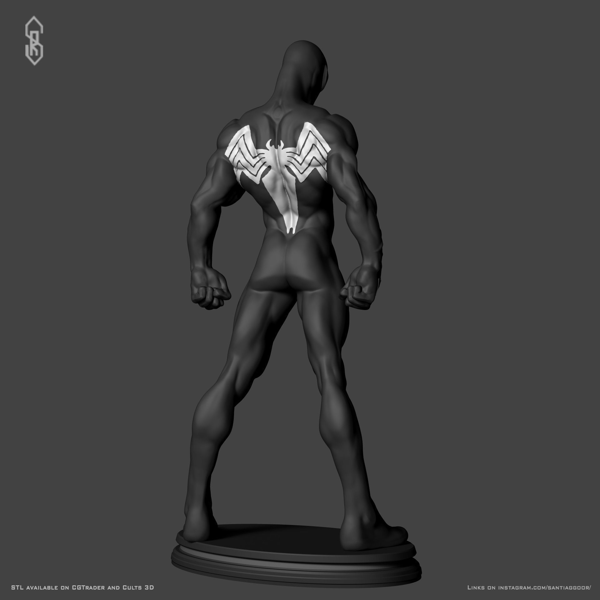 Spider-Man in the symbiote suit 3D print model_9
