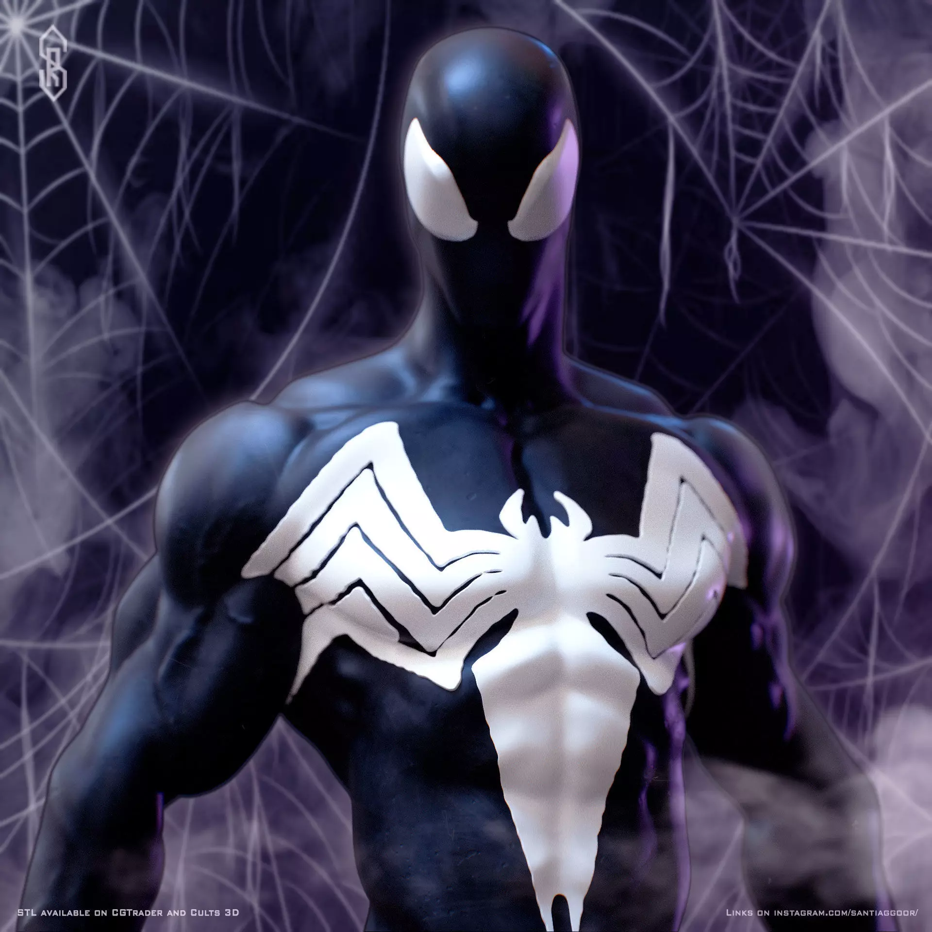 Spider-Man in the symbiote suit 3D print model_0