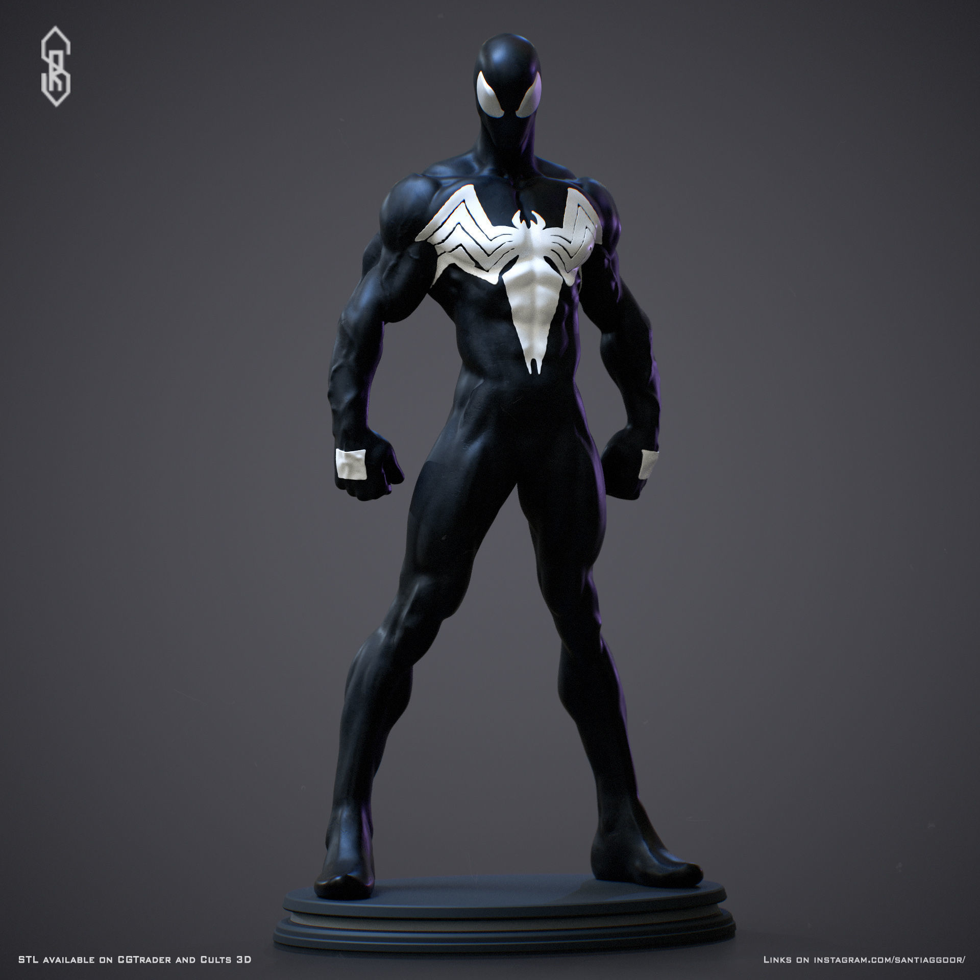 Spider-Man in the symbiote suit 3D print model_1