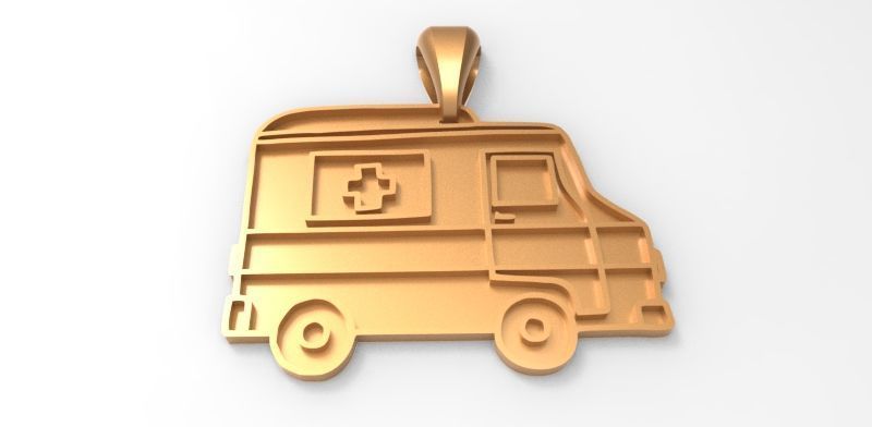 Medic Ambulance Paramedic EMT Charm Bracelet Necklace Jewelry  3D print model_2