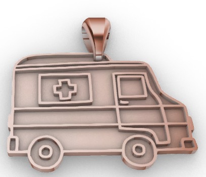 Medic Ambulance Paramedic EMT Charm Bracelet Necklace Jewelry  3D print model_4