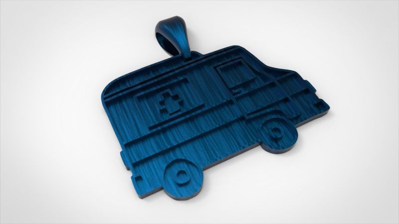 Medic Ambulance Paramedic EMT Charm Bracelet Necklace Jewelry  3D print model_13