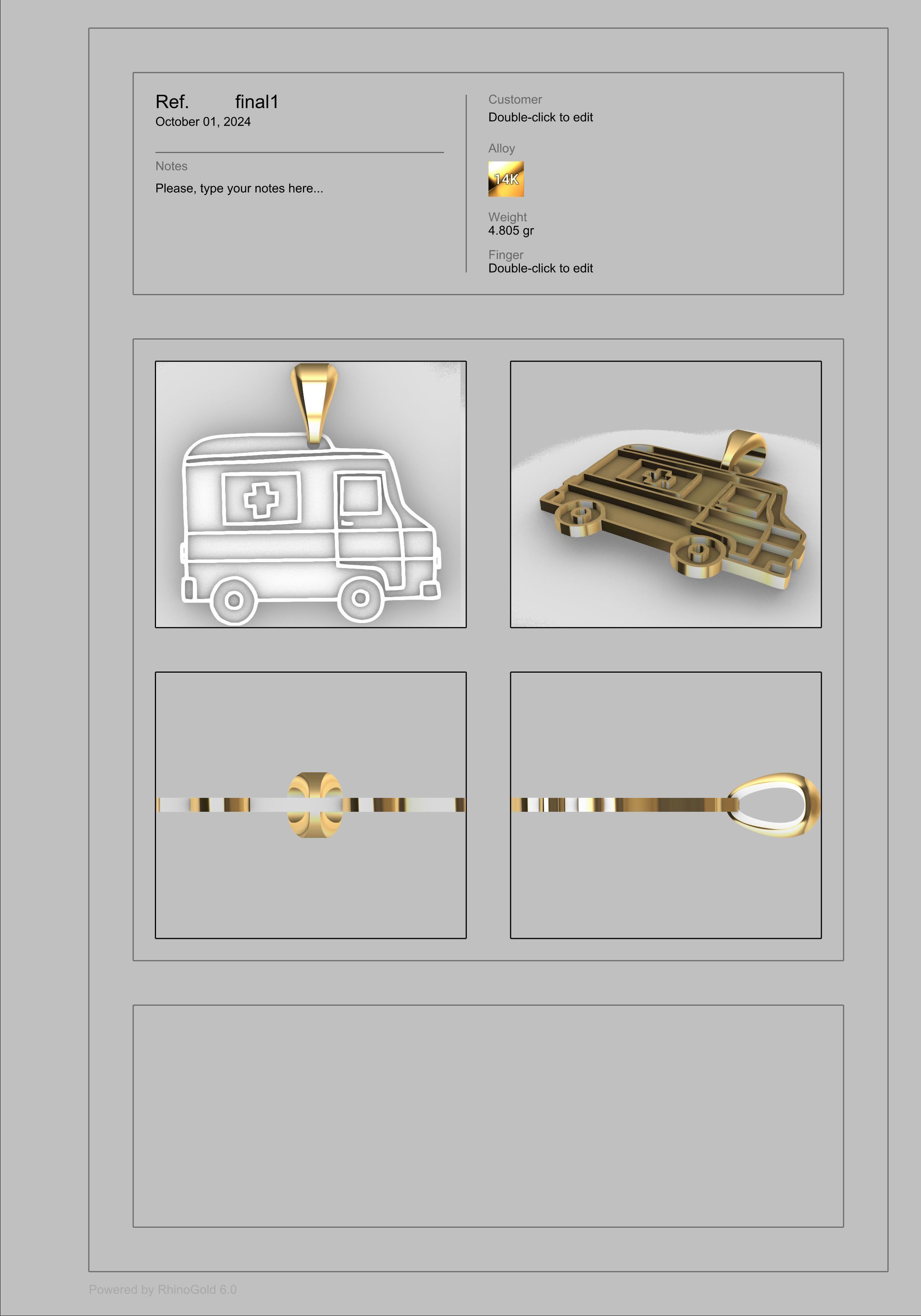 Medic Ambulance Paramedic EMT Charm Bracelet Necklace Jewelry  3D print model_8