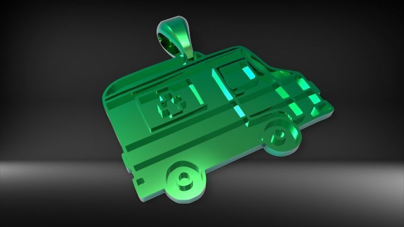 Medic Ambulance Paramedic EMT Charm Bracelet Necklace Jewelry  3D print model_11