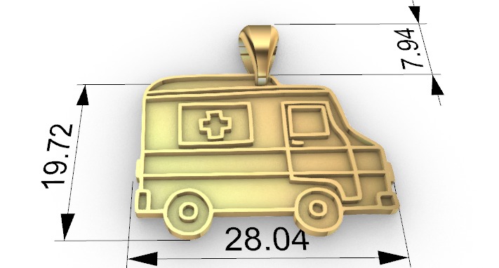 Medic Ambulance Paramedic EMT Charm Bracelet Necklace Jewelry  3D print model_7