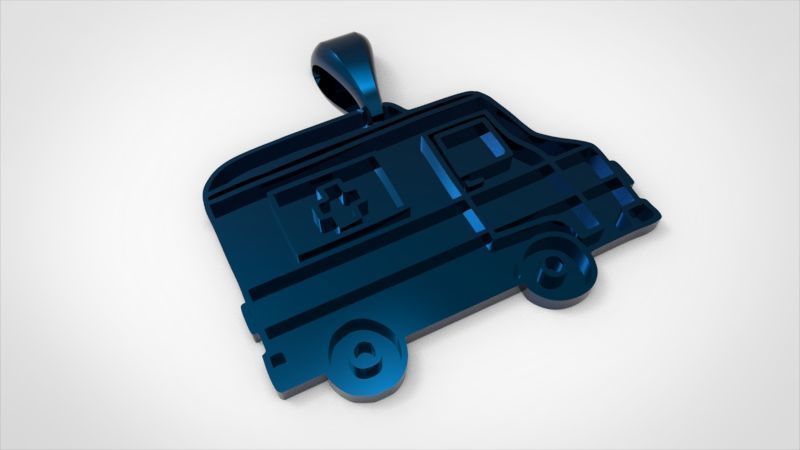 Medic Ambulance Paramedic EMT Charm Bracelet Necklace Jewelry  3D print model_12
