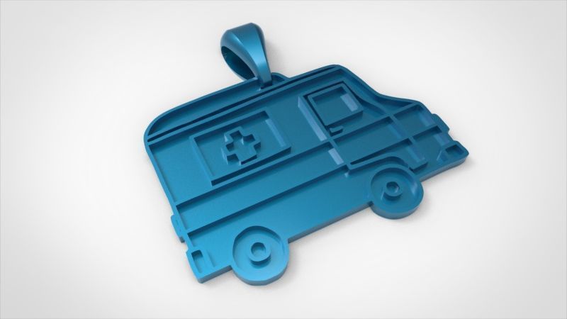 Medic Ambulance Paramedic EMT Charm Bracelet Necklace Jewelry  3D print model_14