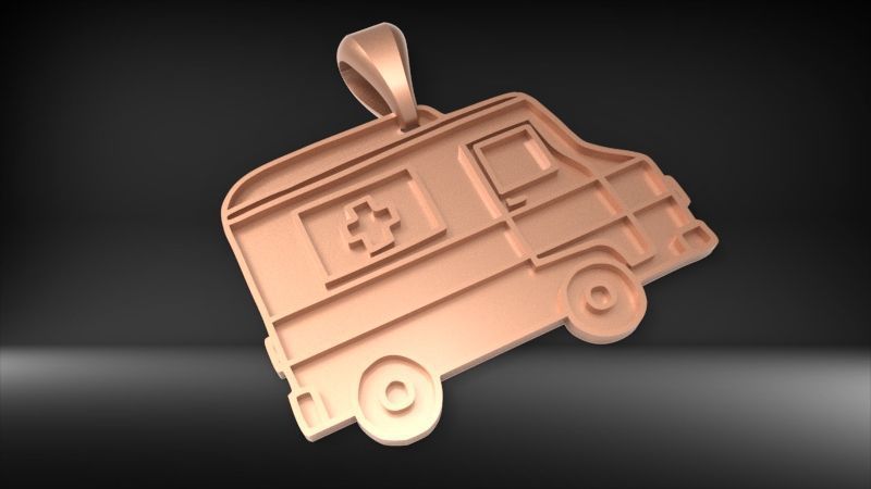 Medic Ambulance Paramedic EMT Charm Bracelet Necklace Jewelry  3D print model_1