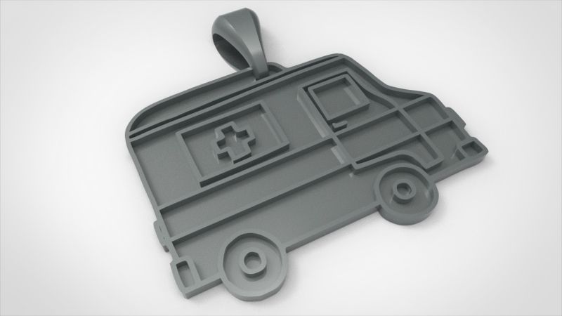 Medic Ambulance Paramedic EMT Charm Bracelet Necklace Jewelry  3D print model_15