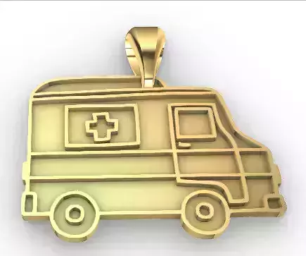 Medic Ambulance Paramedic EMT Charm Bracelet Necklace Jewelry  3D print model