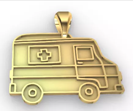 Medic Ambulance Paramedic EMT Charm Bracelet Necklace Jewelry  3D print model_0