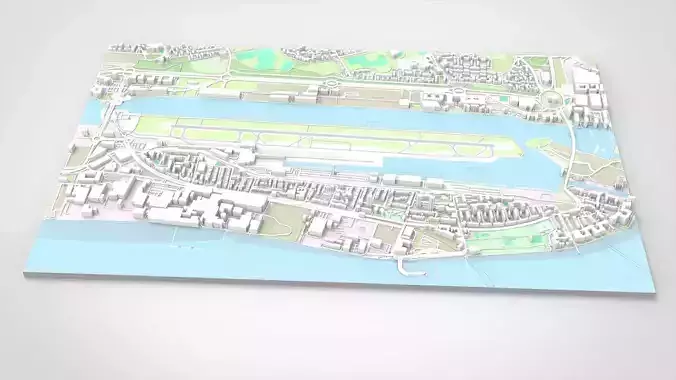 London City airport United Kingdom 3D model