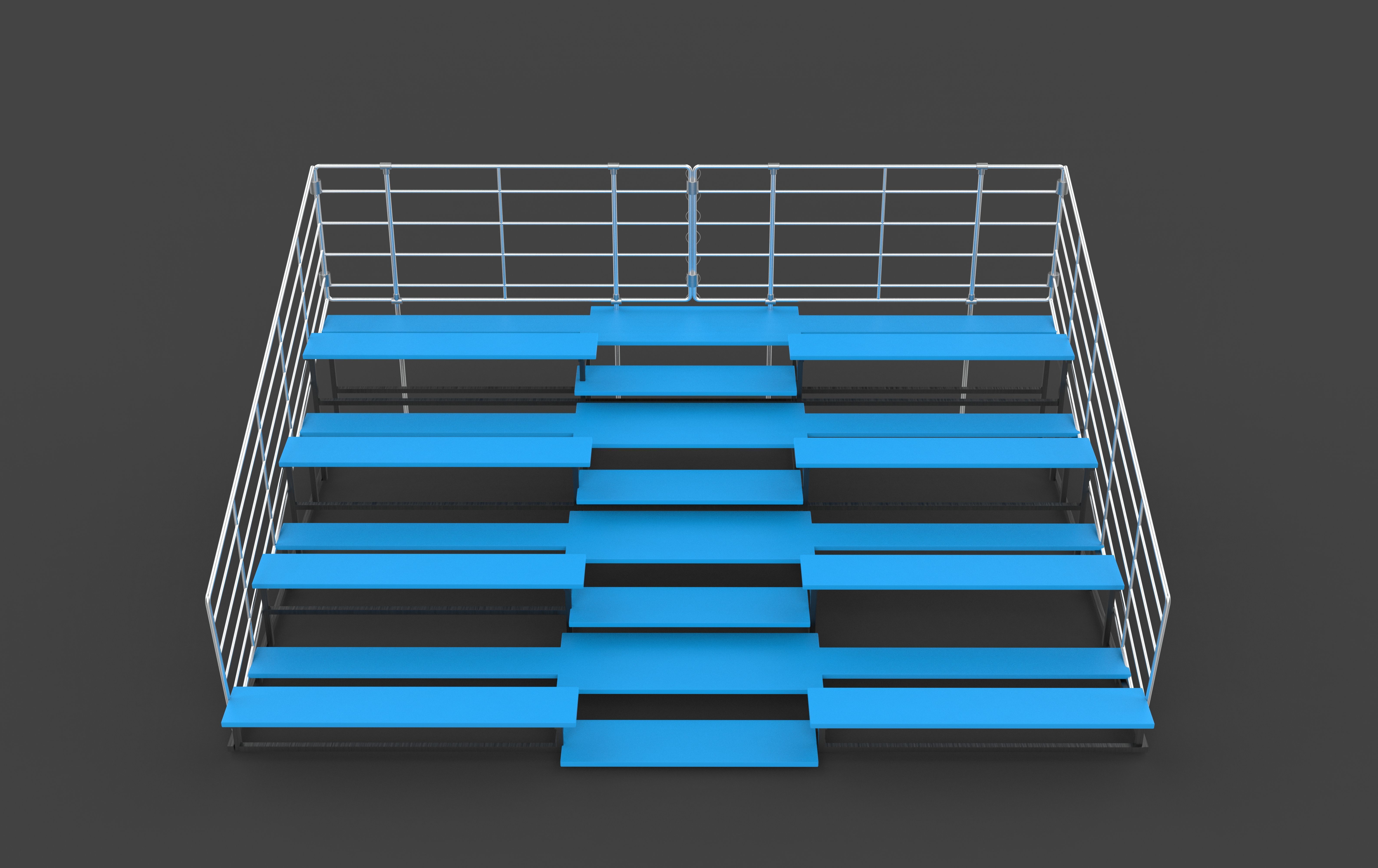 Metal school Bleachers 3D model_11