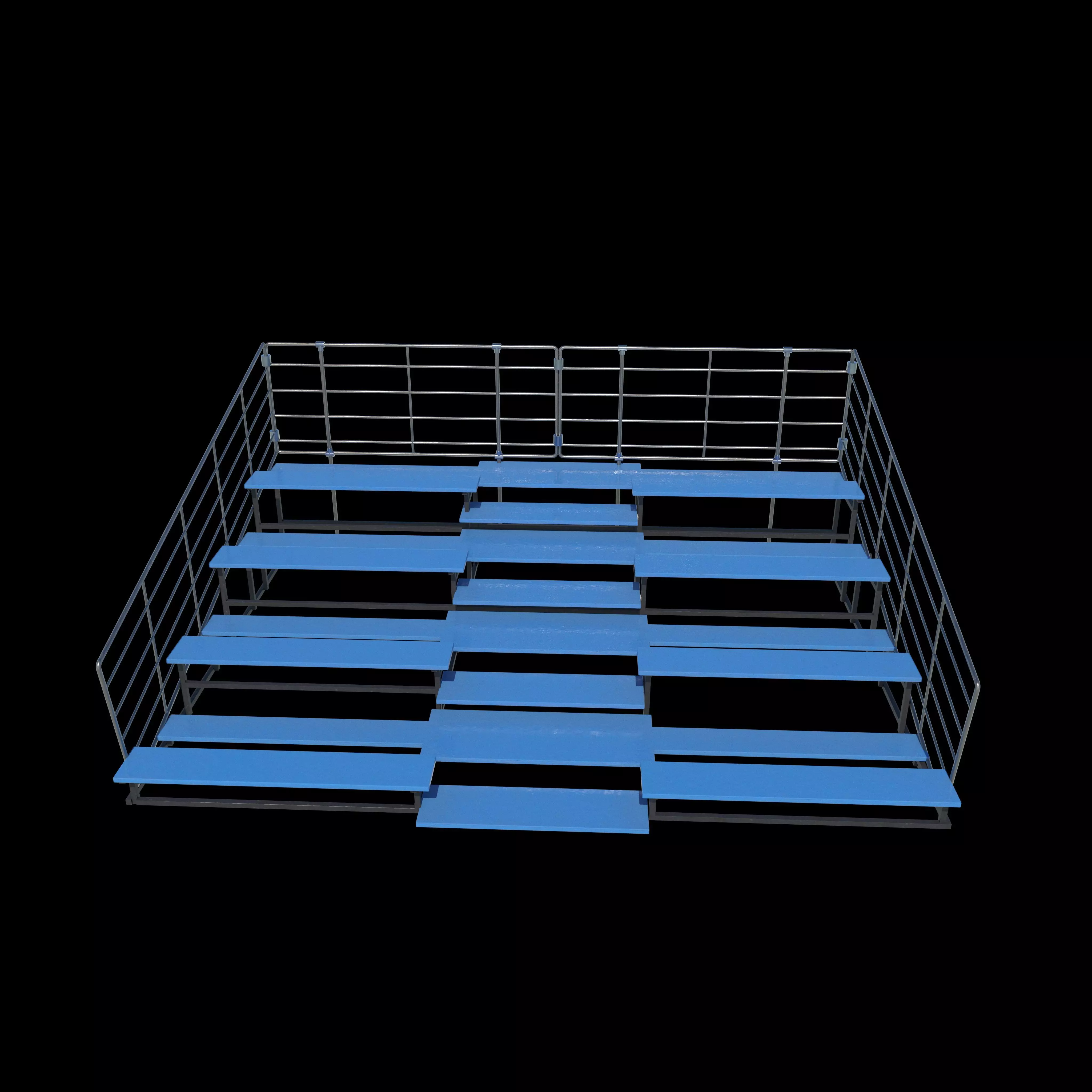 Metal school Bleachers 3D model_0