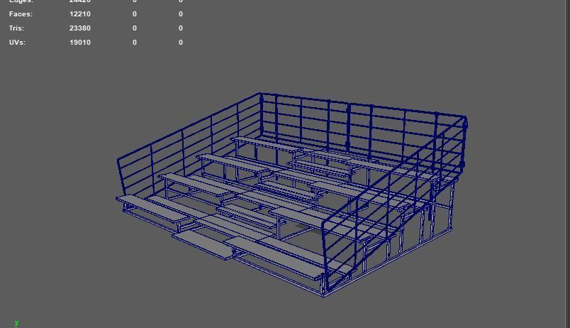 Metal school Bleachers 3D model_13