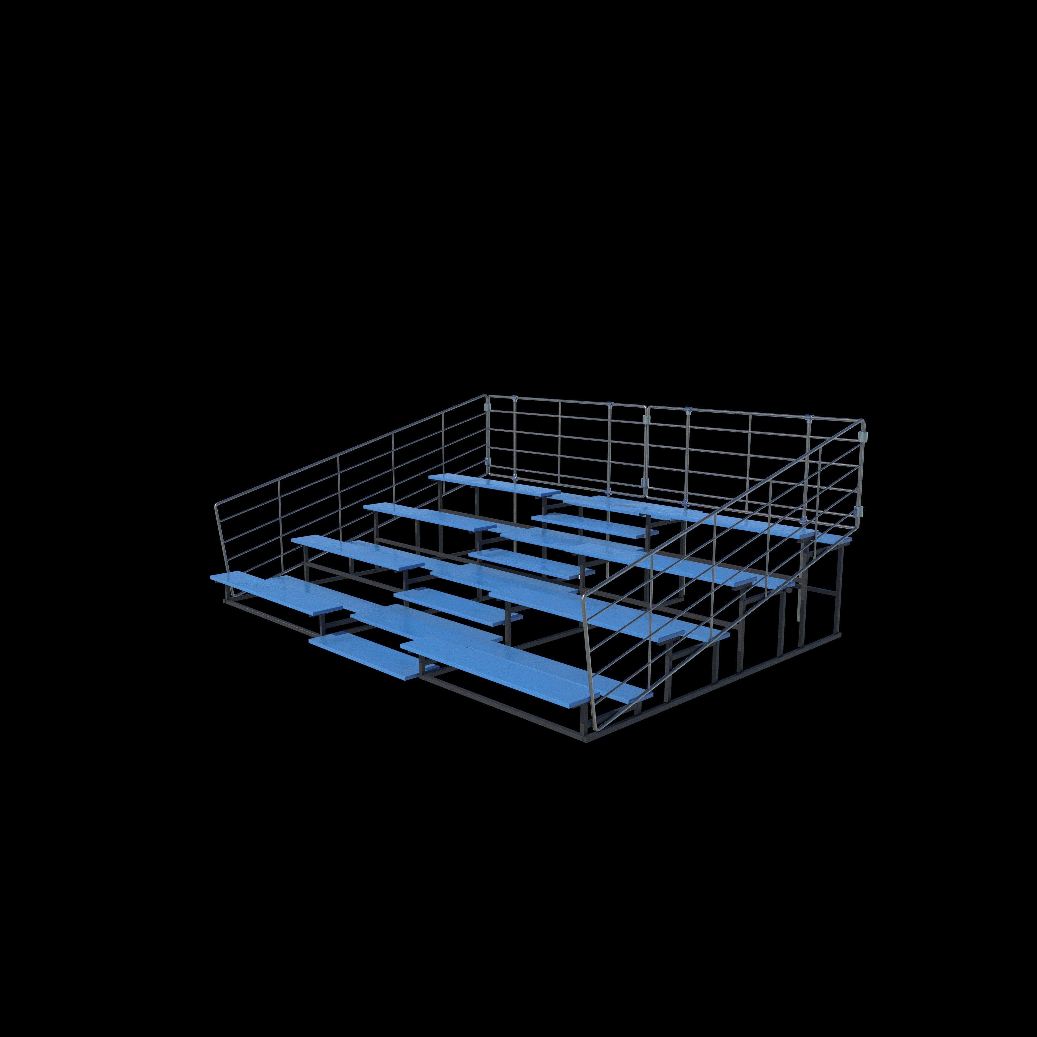 Metal school Bleachers 3D model_5